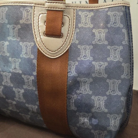 Celine Macadam Triomphe tote PVC/Leather& Pochette Early 2000s excellent cond - Picture 6 of 15